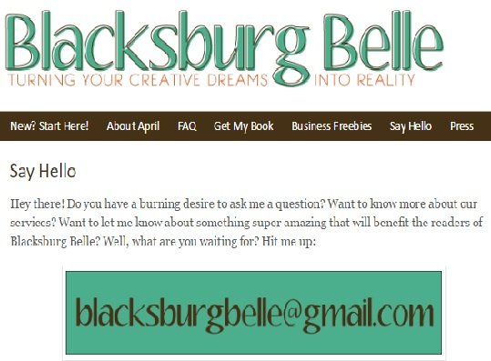 blacksburg belle email