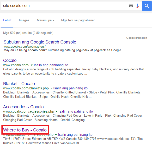 search results cocalo