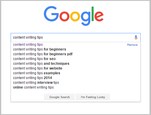content writing tips google