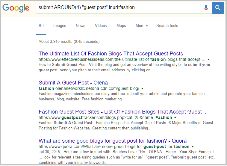 submit around google search query