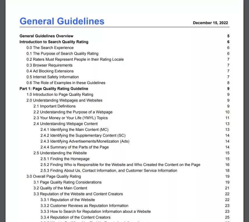 Search Quality Evaluator Guidelines