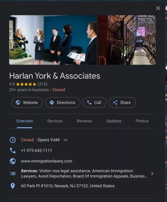 harlan york immigration lawyers google business profile