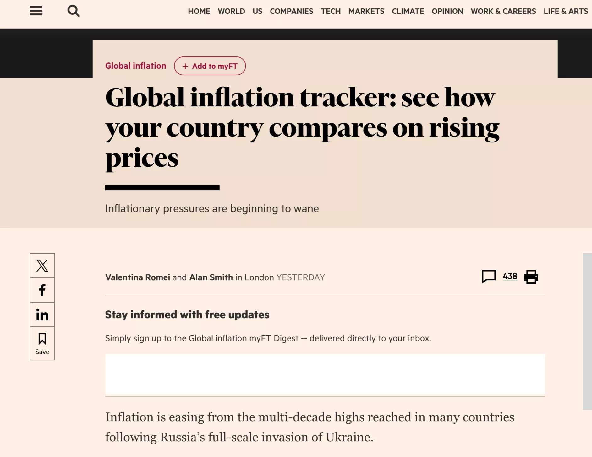 global inflation tracker