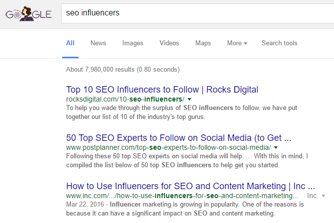 google search seo influencers