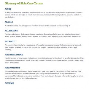 skin glossary page