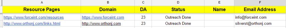 spreadsheet orthodontic list-blb