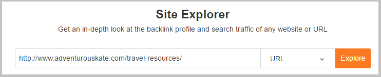 ahrefs site explorer url