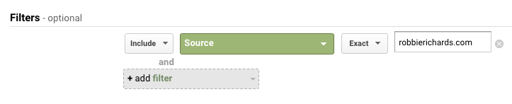 filter - google analytics