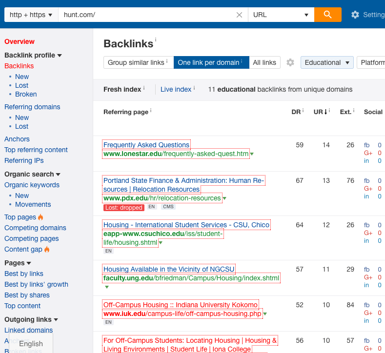 ahrefs summer housing reverse engineering links