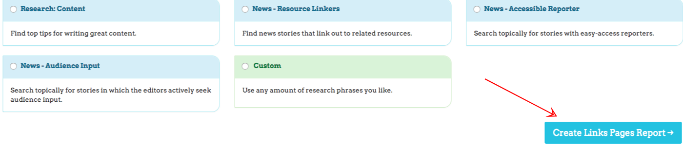 create links pages report link prospector