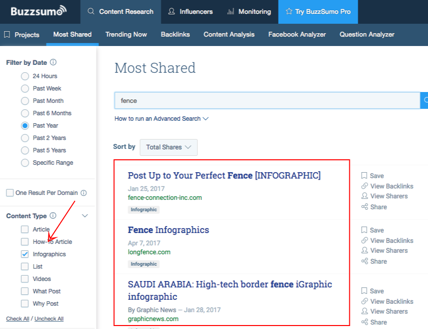 filtered infographics search results buzzsumo