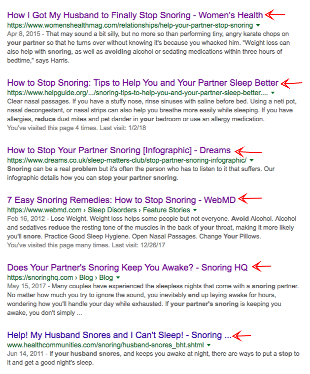 how to stop snoring search results page 1