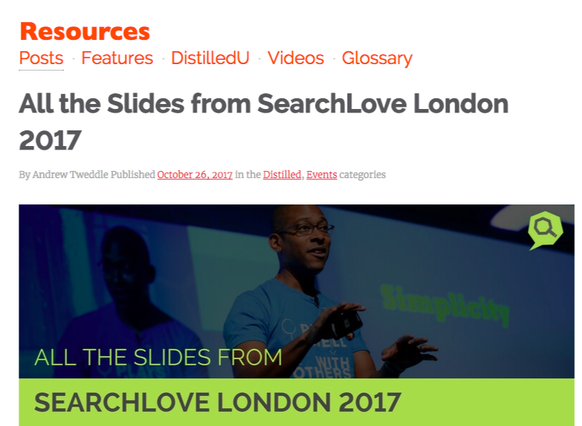 search love 2017 slides curation