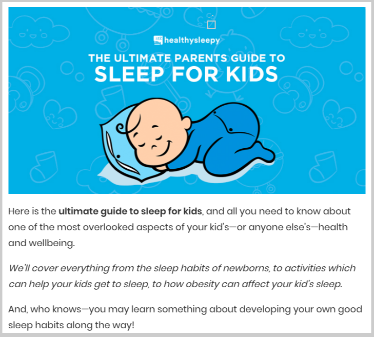 sleep for kids ultimate guide