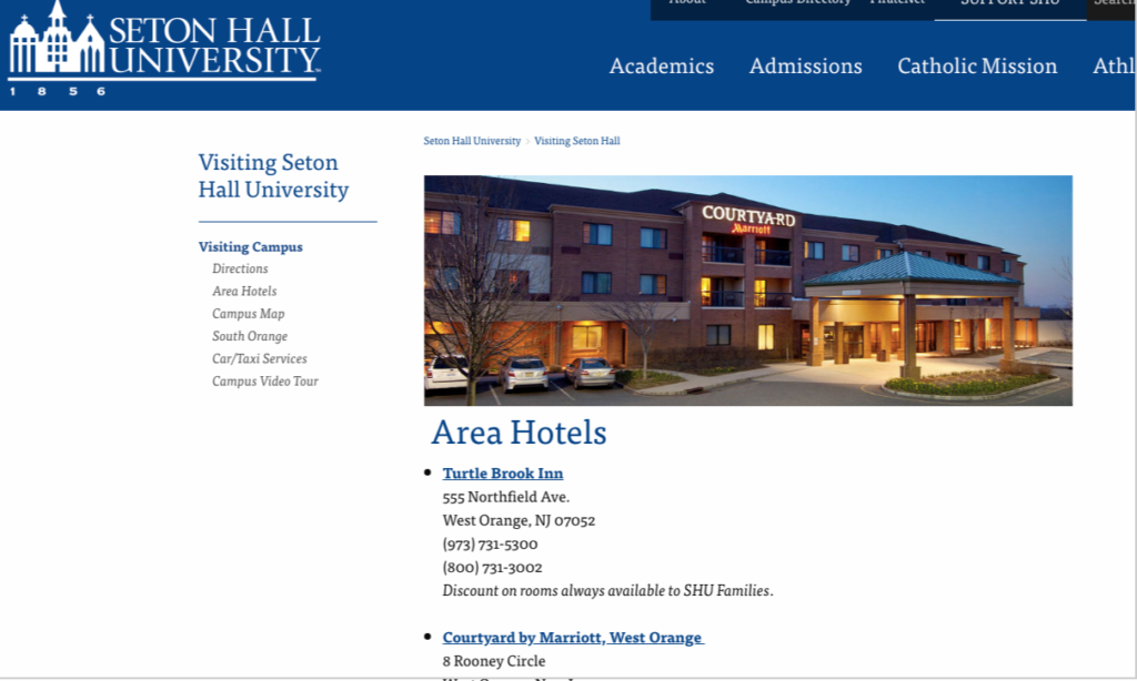 area hotel pages