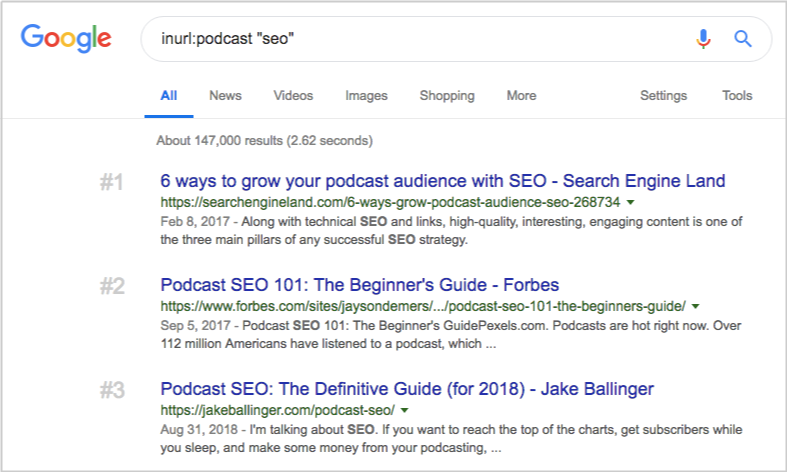 google prospecting for podcast