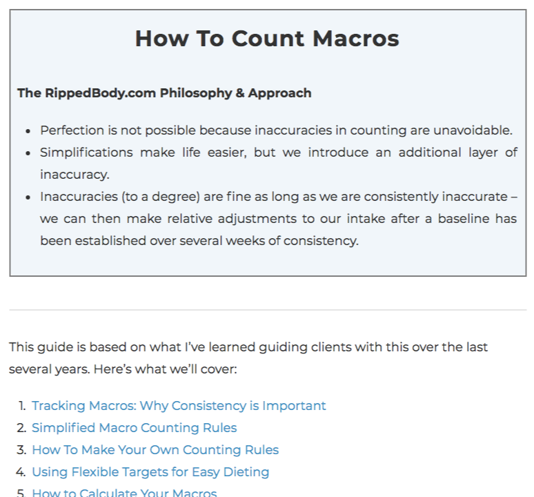 macro counting personal training