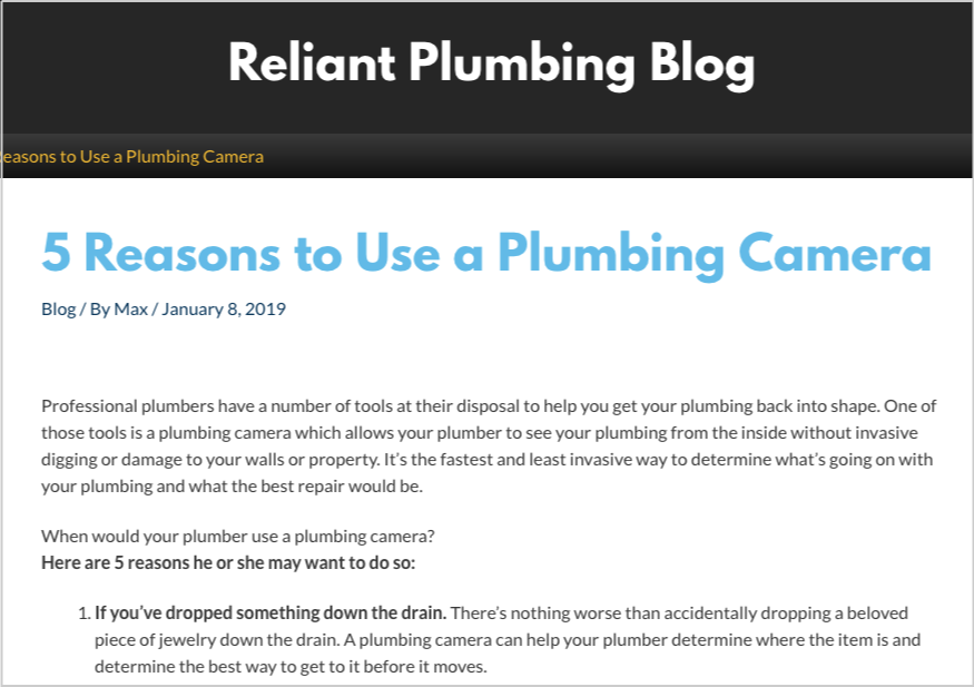 plumbing camera