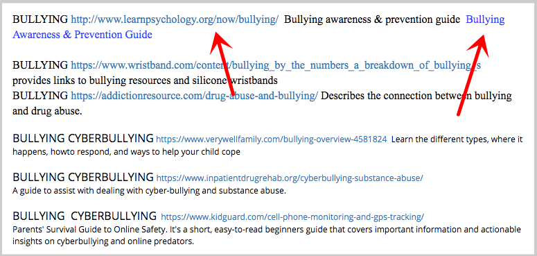 bullying resources link