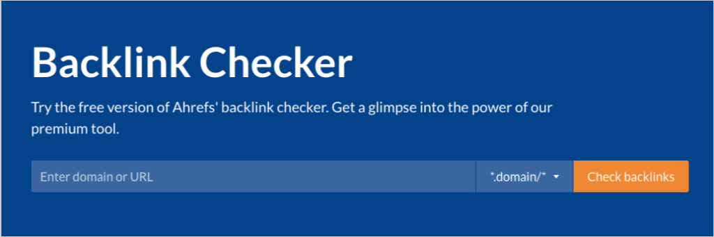 ahref free backlink checker