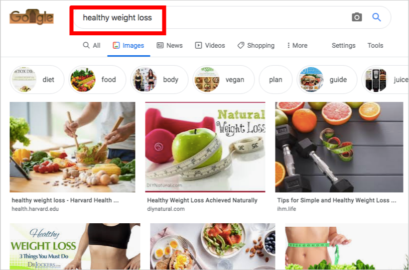 google search weight loss