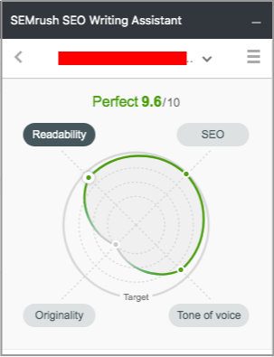 semrush seo writing assistant overall score