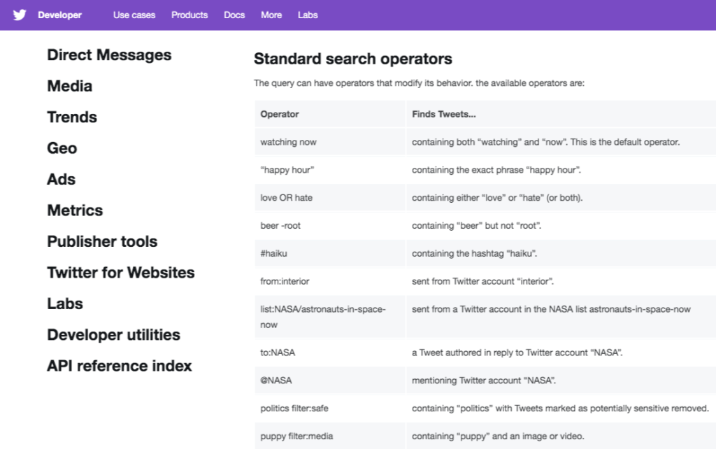 twitter advanced search operators