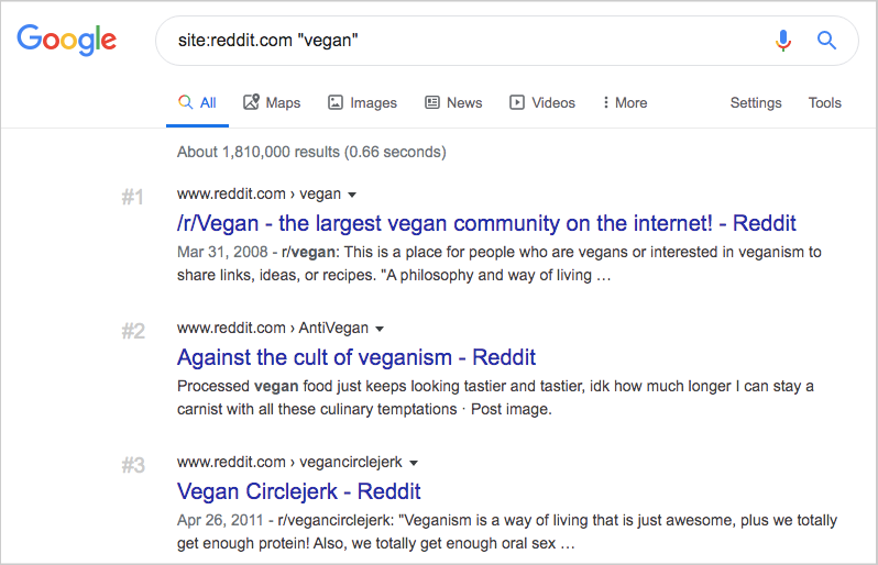 google search reddit