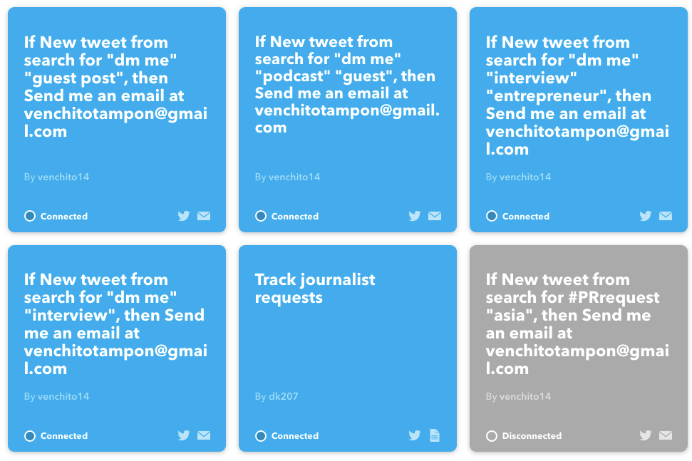 ifttt applets