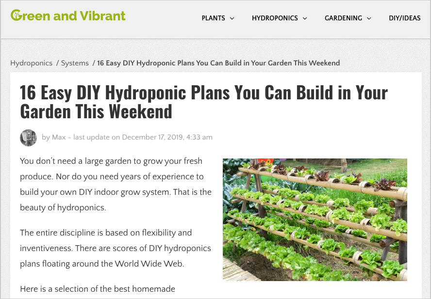gardening guides link building diy websites creation
