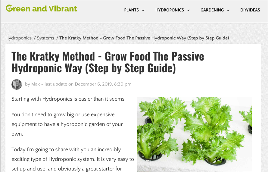 kratky method home gardening