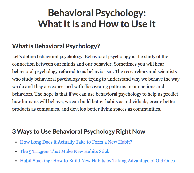 article on behavioral psychology
