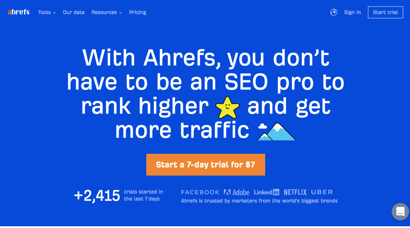 ahrefs link building homepage
