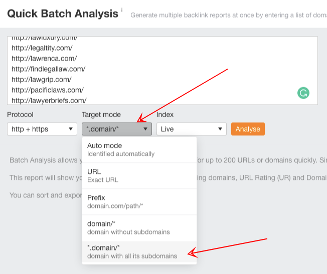 ahrefs quick batch analysis