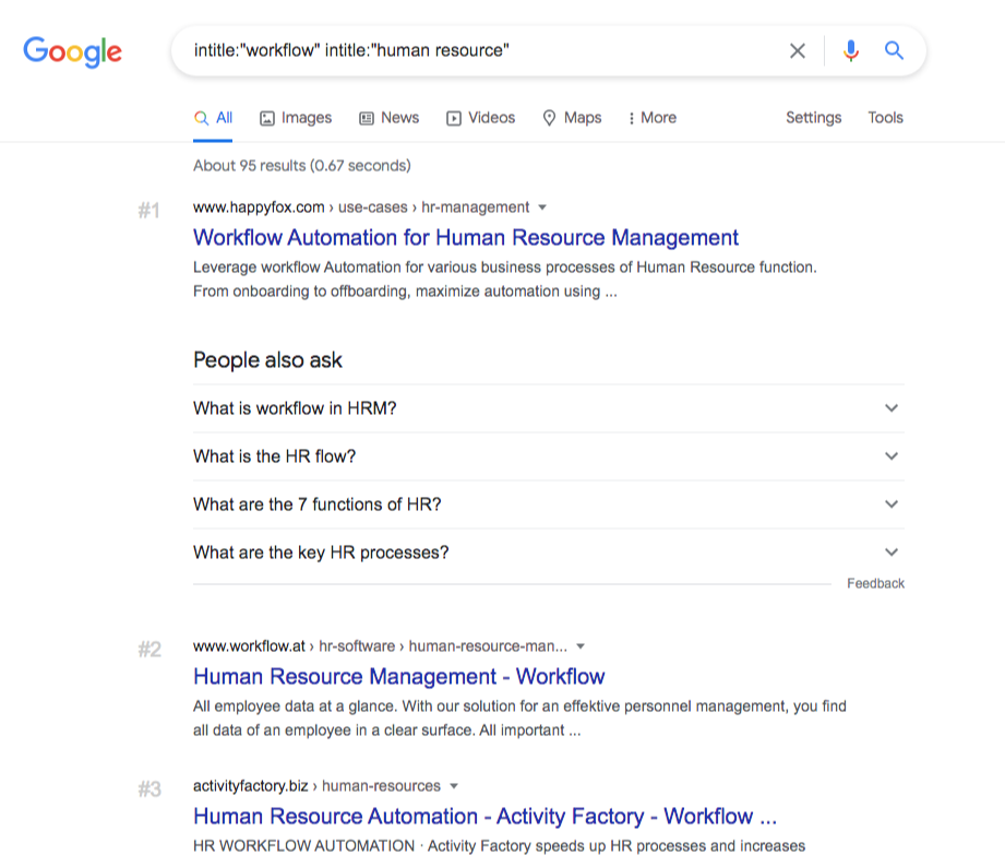 google search workflow human resource