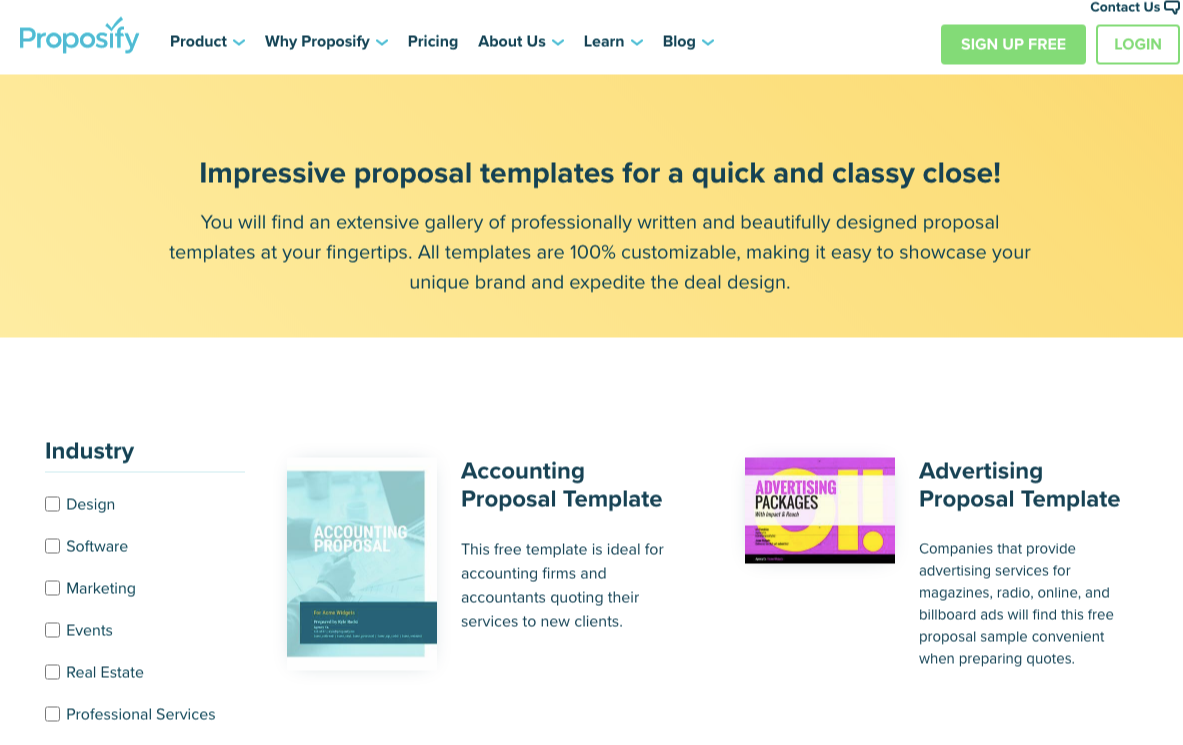 proposify proposal templates
