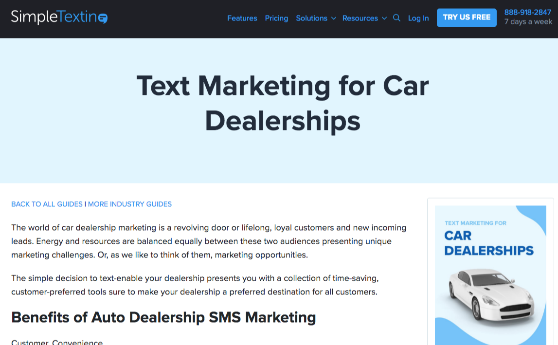 simpletexting car dealerships