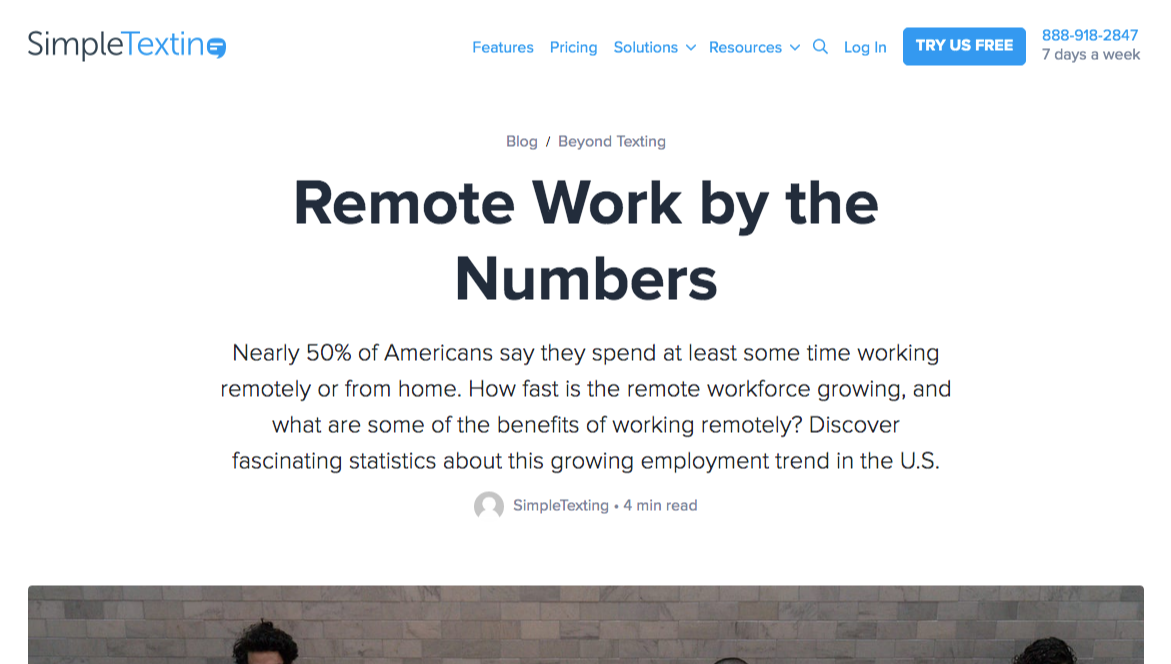 simpletexting remote work statistics