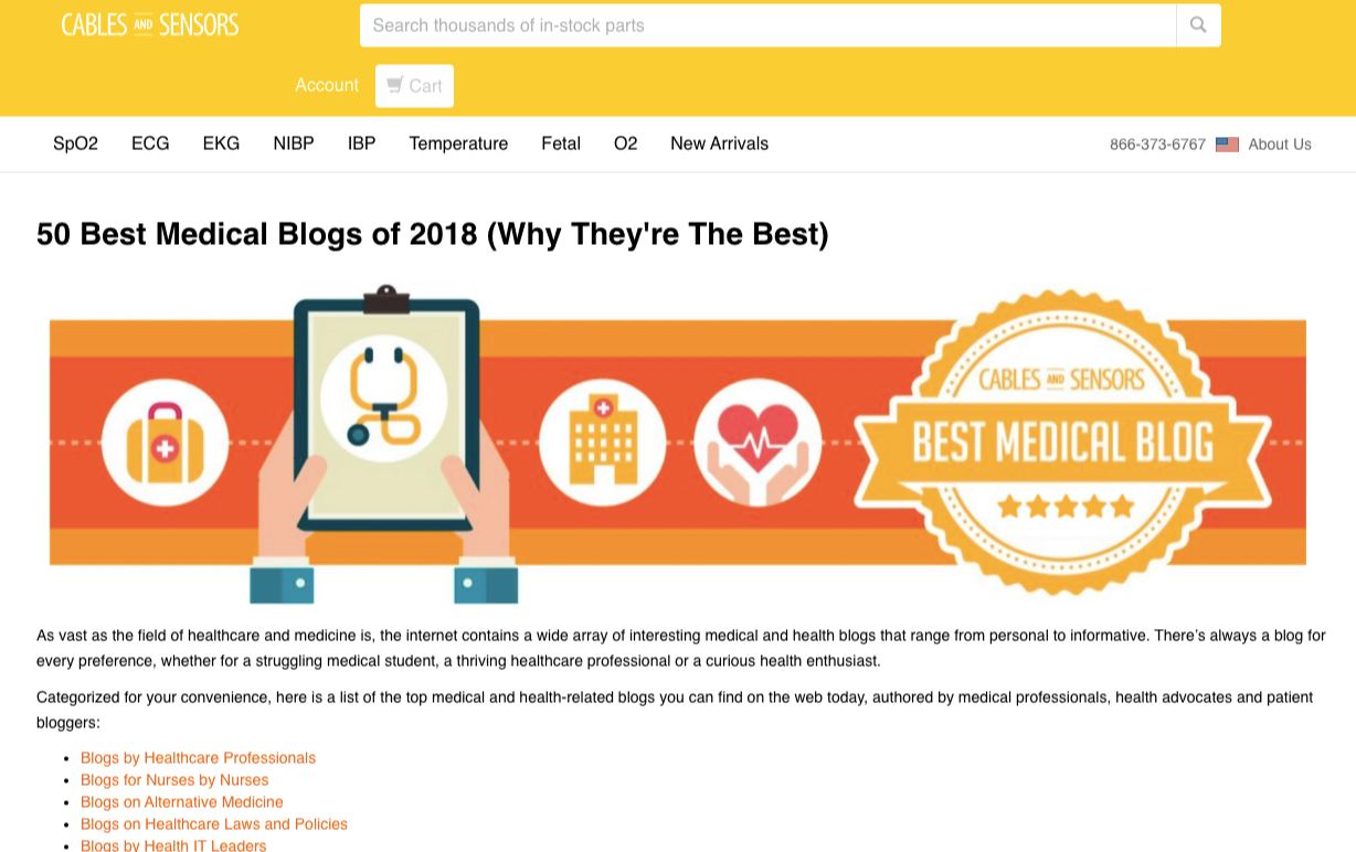 cables and sensors top medical blogs list