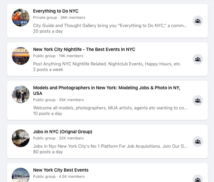 facebook groups local events