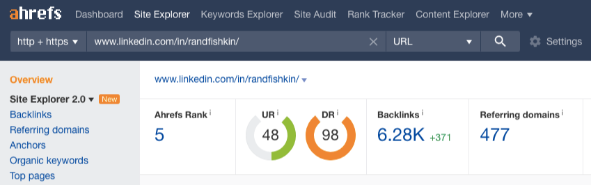 backlinks to linkedin page