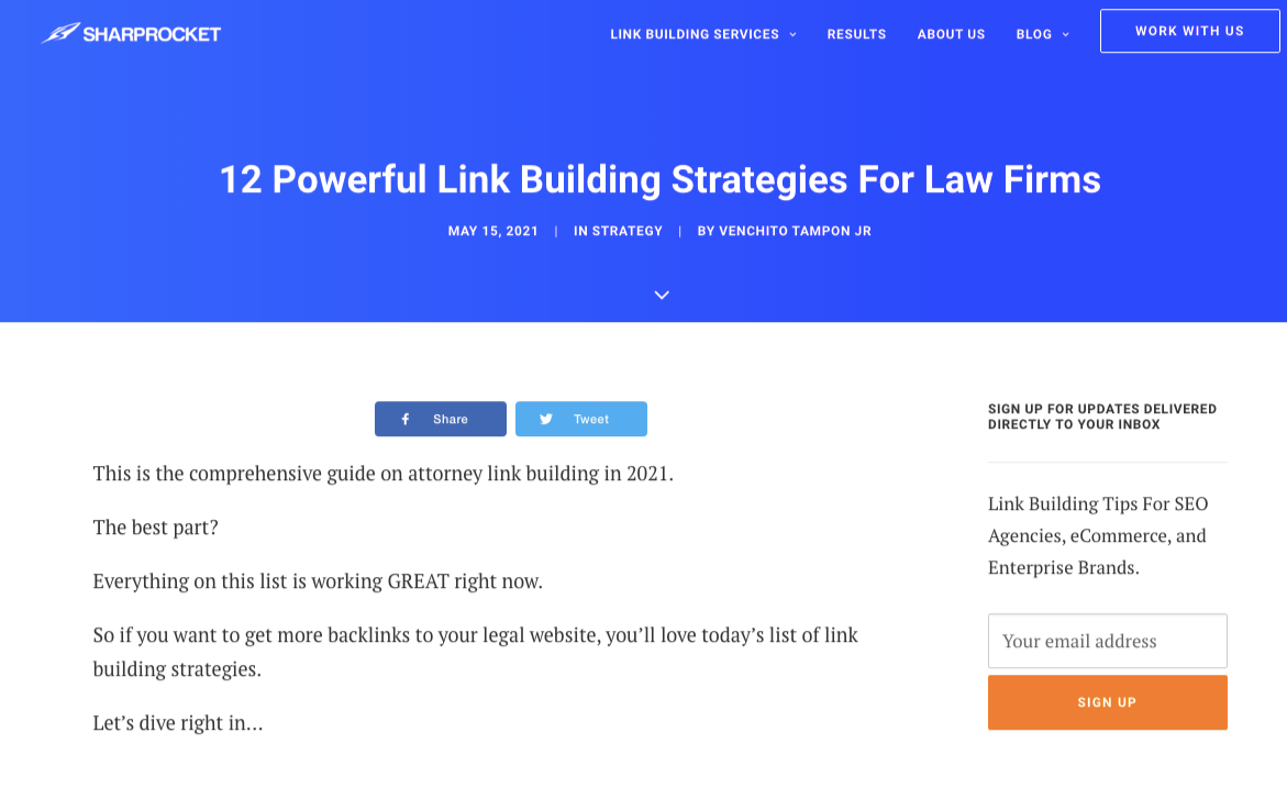 link building guide for lawyers sharprocket