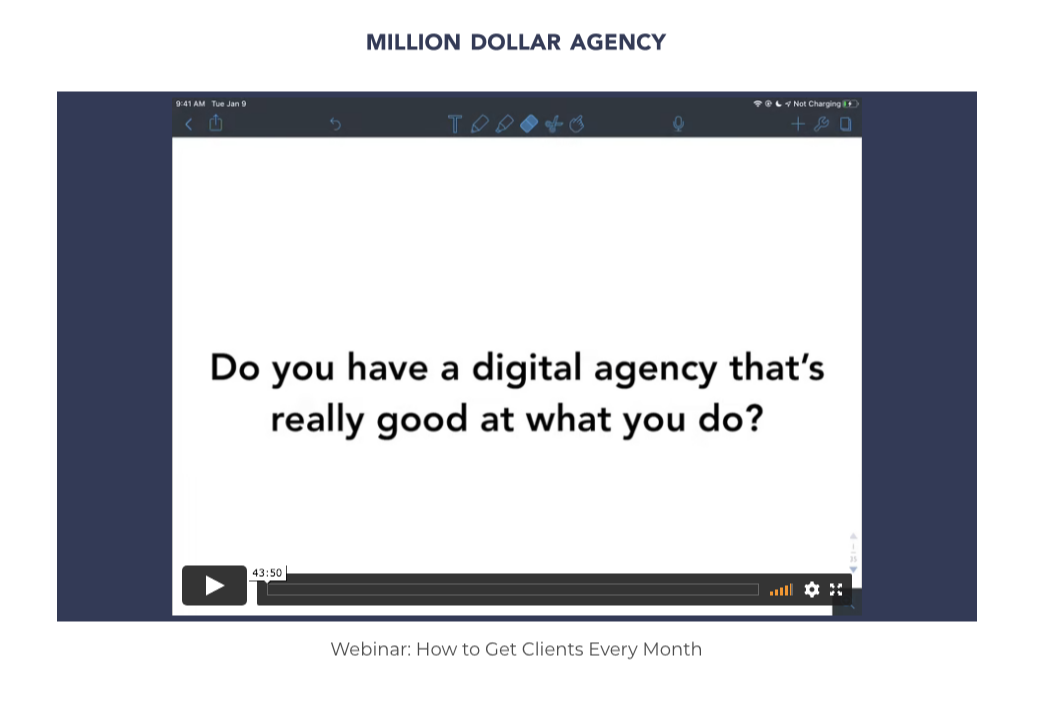 million dollar agency webinar dev basu