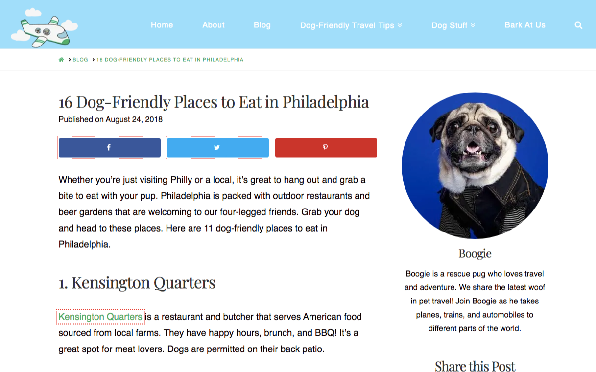 dog friendly philly article