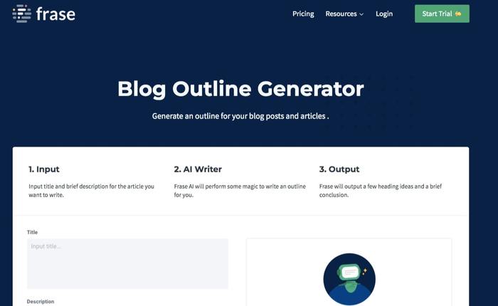 frase blog outline generator