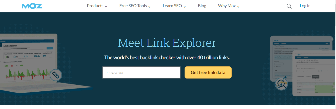 moz link explorer - tracking backlinks