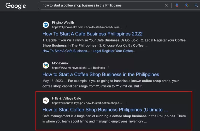 how to start a coffee shop business in the Philippines google search