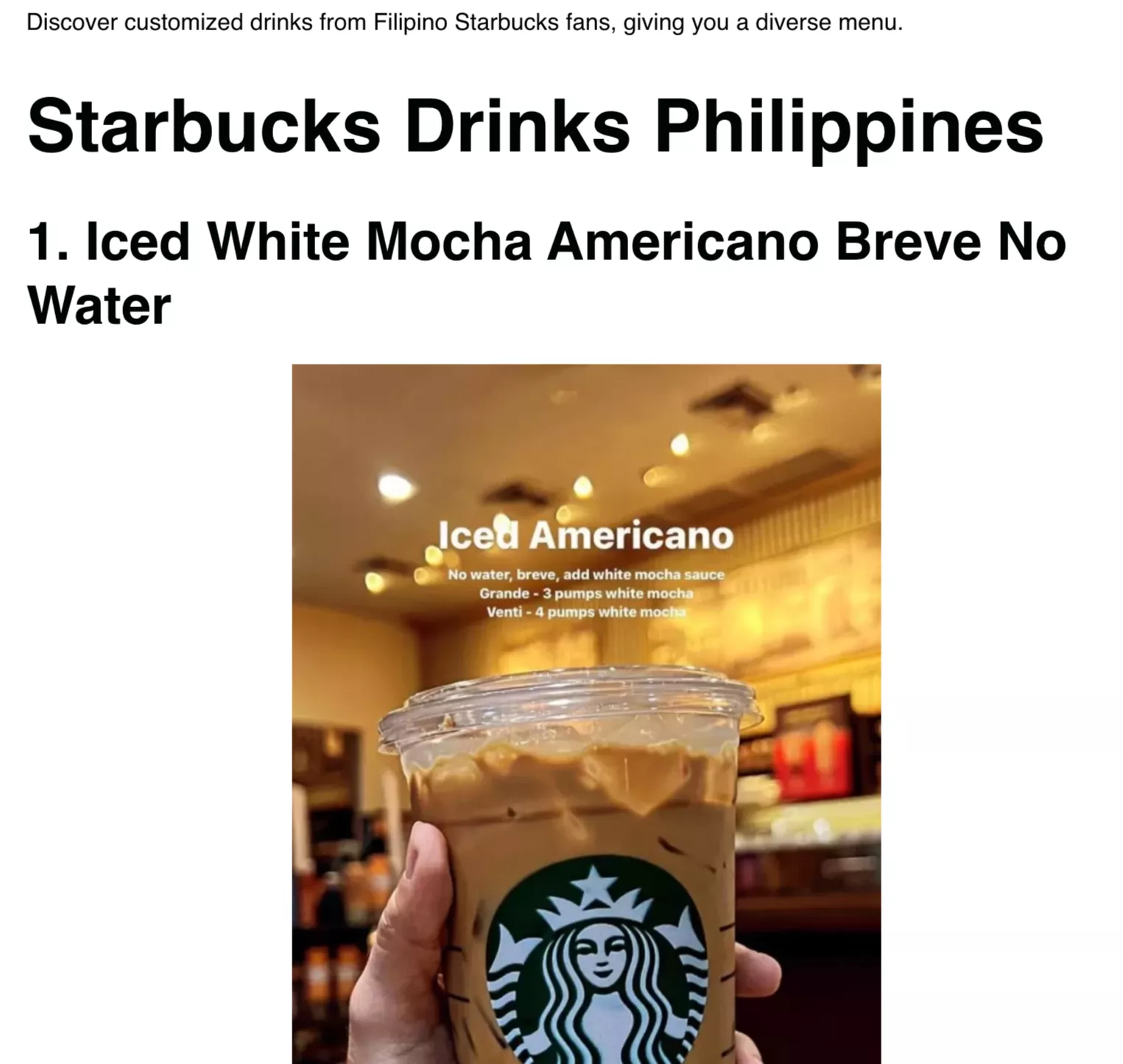 starbucks drinks first hand experience