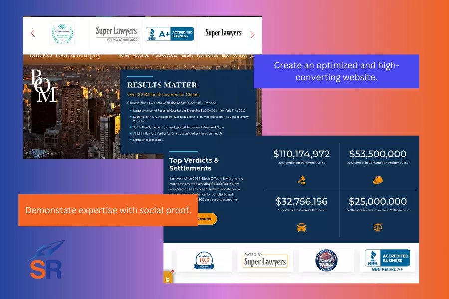 SEO optimized website for personal injury lawyer SEO