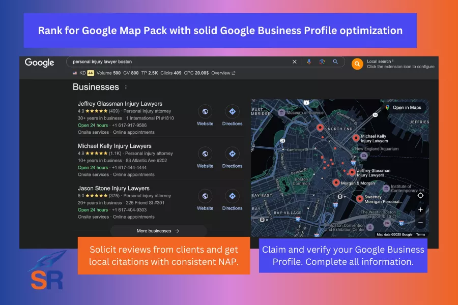 google business profile for personal injury lawyer SEO